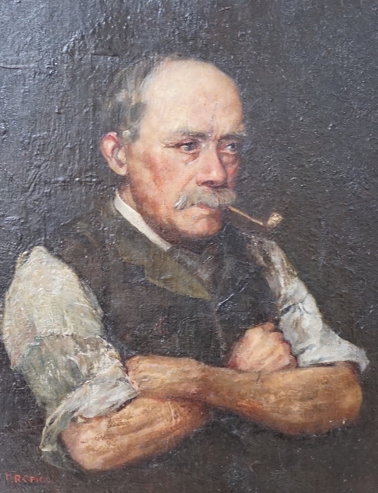 F. R. Grigg (19th C.), oil on panel, 'An Old Salt', signed, 30 x 24cm